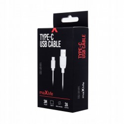 MX40 KABEL USB-USB-C 3,0M 2A BIALY OEM001518