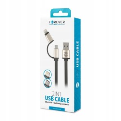 Kabel 2w1 USB - Lightning + microUSB 1,0 m 1,8A