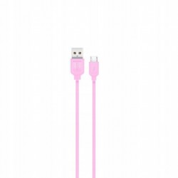 XO kabel NB36 USB - microUSB 1,0 m 2,1A różowy