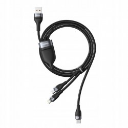 BASEUS KABEL USB 3W1 DO IPHONE MICRO TYPE-C 5A LED