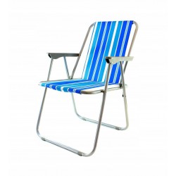 Krzesło plażowe niebieskie alu