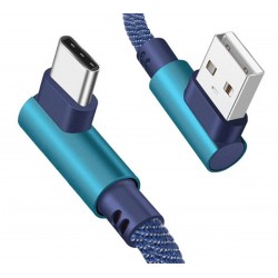 KABEL USB - USB C KĄTOWY BLUE